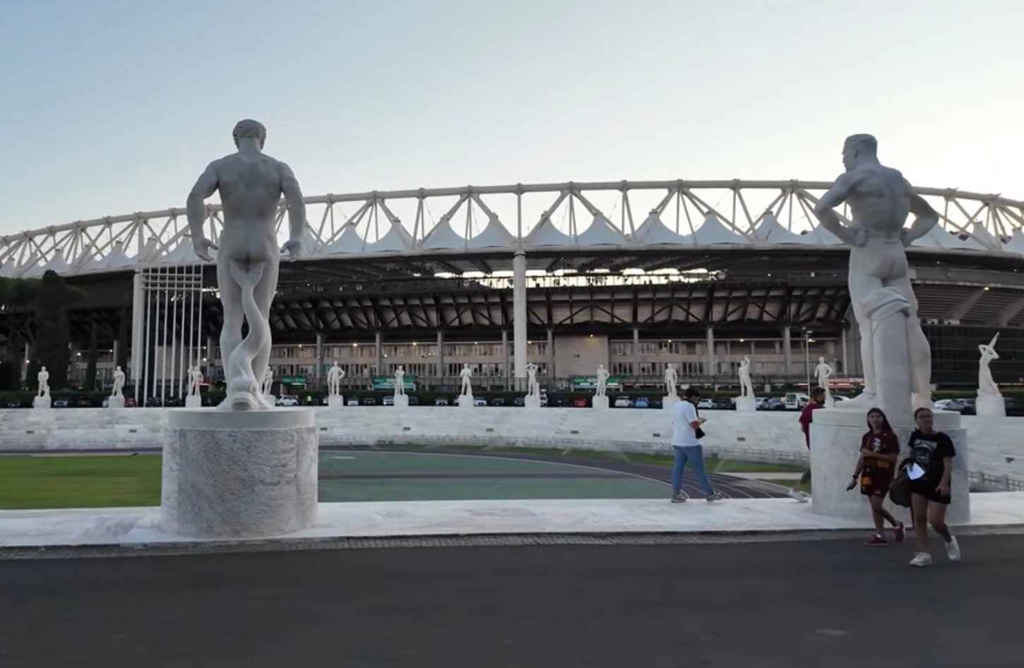 Roma and Lazio fans at the Stadio Olimpico on Derby della Capitale matchday