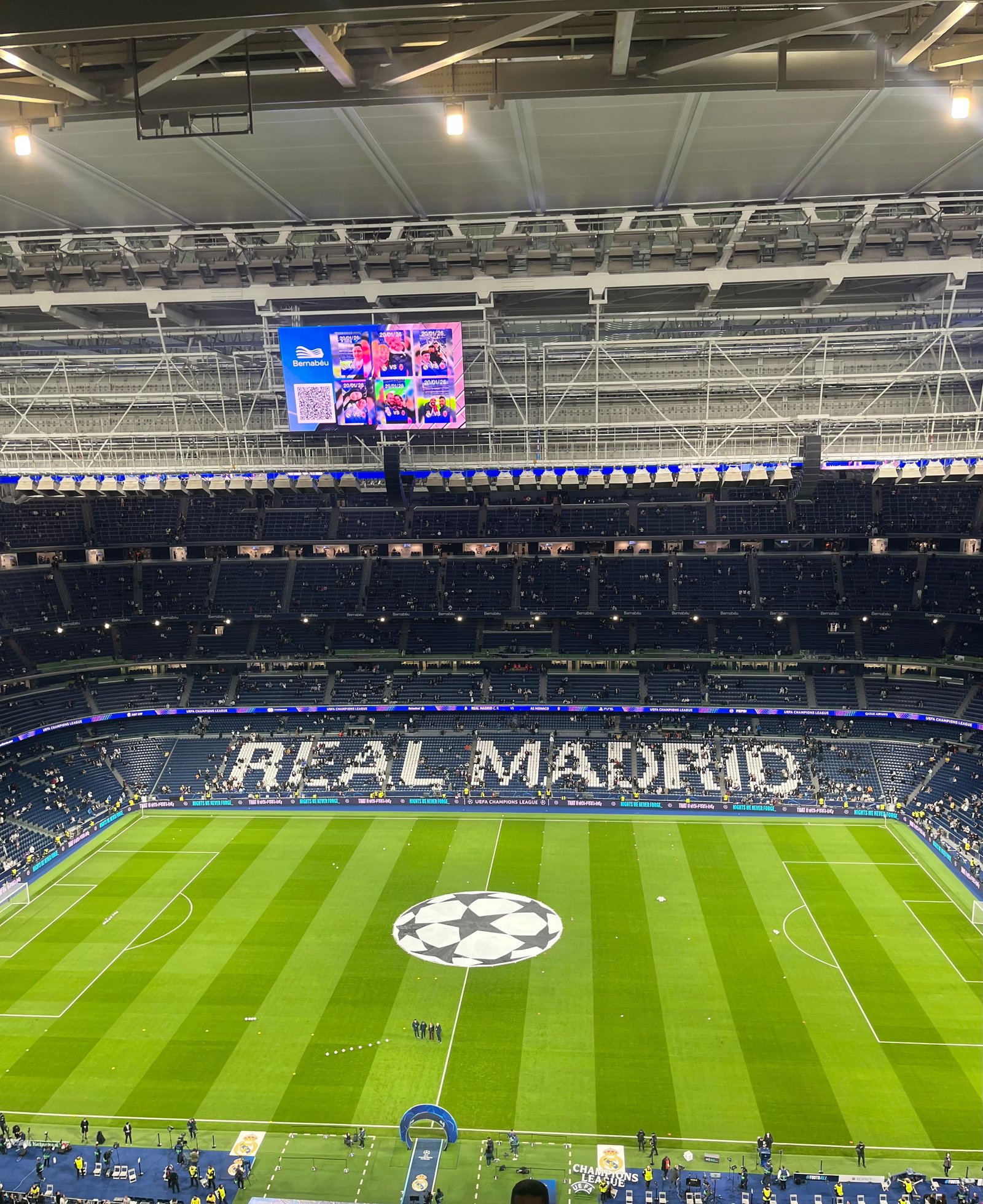 Santiago Bernabéu and Real Madrid supporters on matchday in Madrid